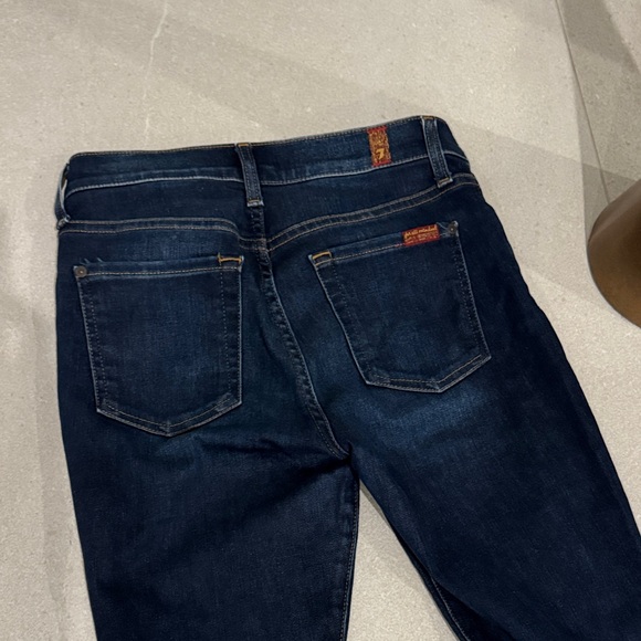 7 For All Mankind Dark Riverside Drive Ankle Distressed Skinny Jeans 26 - Picture 8 of 9